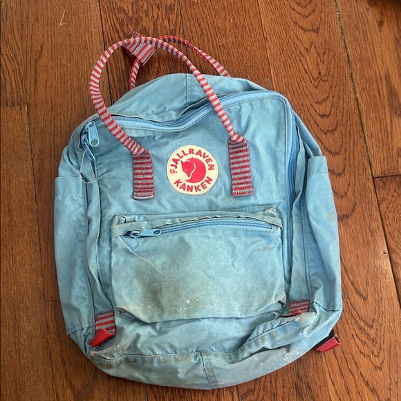 Handbags - Fjällräven Kånken Light Blue Backpack with Red Accents